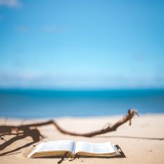 Buch am Strand